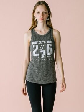 NWT UFC Women’s  Black Burn Out Graphic Tank Top Las Vegas - Size Medium
